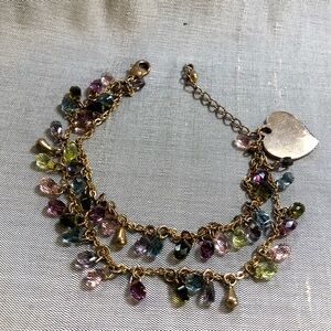 Semi precious stone double strand bracelet